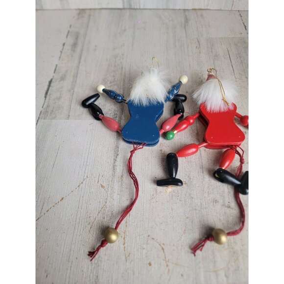 Pull string Nutcracker Santa Claus vintage ornament Xmas set - Picture 9 of 13
